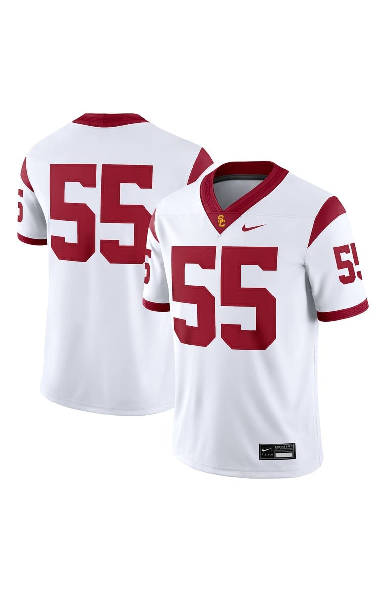 Nike Men's Nike #55 White USC Trojans Limited Away Game Jersey, Alternate, color, White
