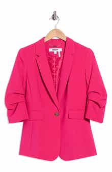 DKNY Ruched Sleeve Blazer
