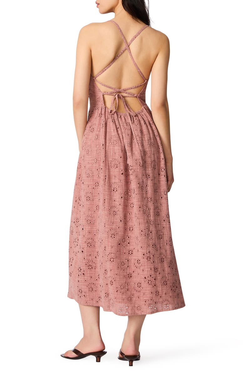 Steve Madden Riyan Eyelet Embroidery A-Line Dress, Alternate, color, Burnt Coral