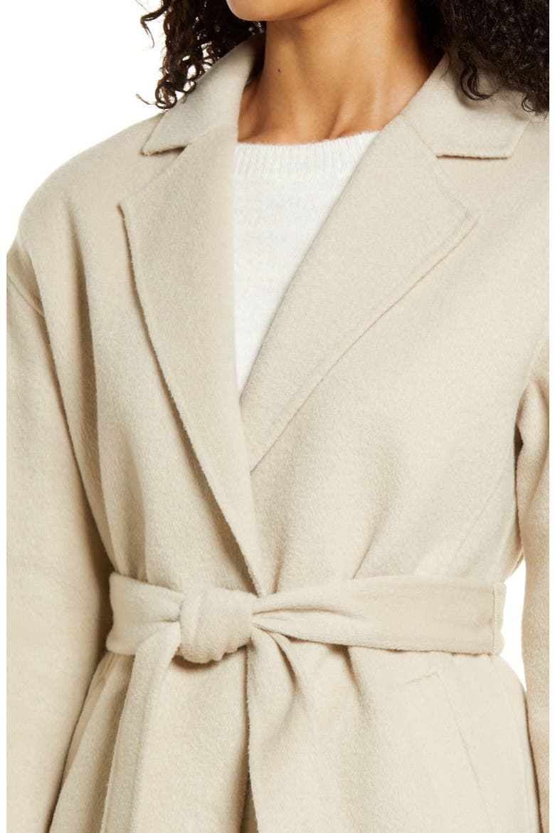 Belted Wool Blend Coat, Alternate, color, OATMEAL HEATHER