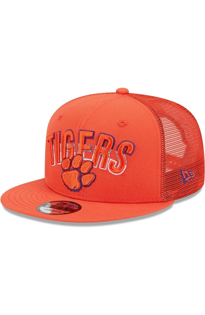 New Era Men's New Era Orange Clemson Tigers Grade Trucker 9FIFTY Snapback Hat, Main, color, Orange