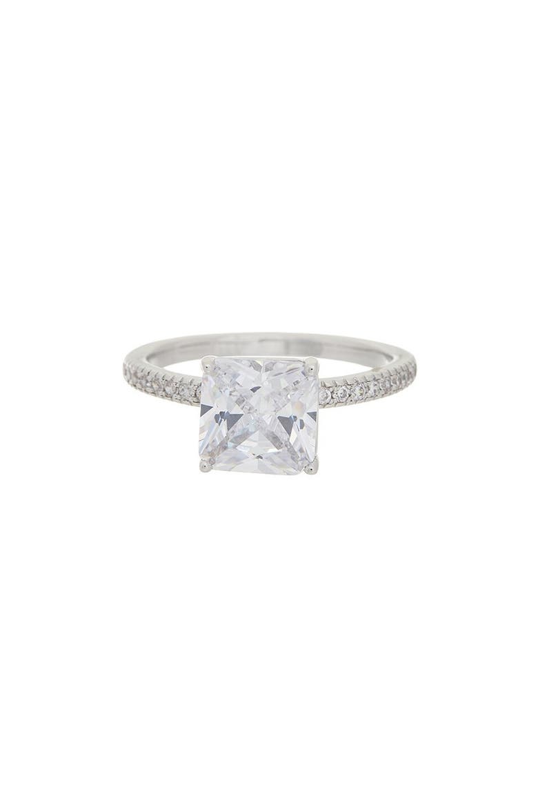 Emerald Cut Topaz Statement Ring, Main, color, GREEN/ SILVER