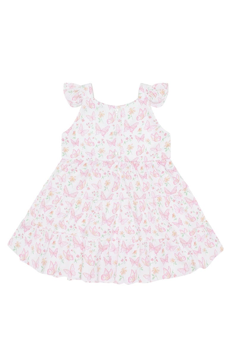 Nellapima Butterflies Print Ruffle Dress - Toddler & Little Kid, Main, color,