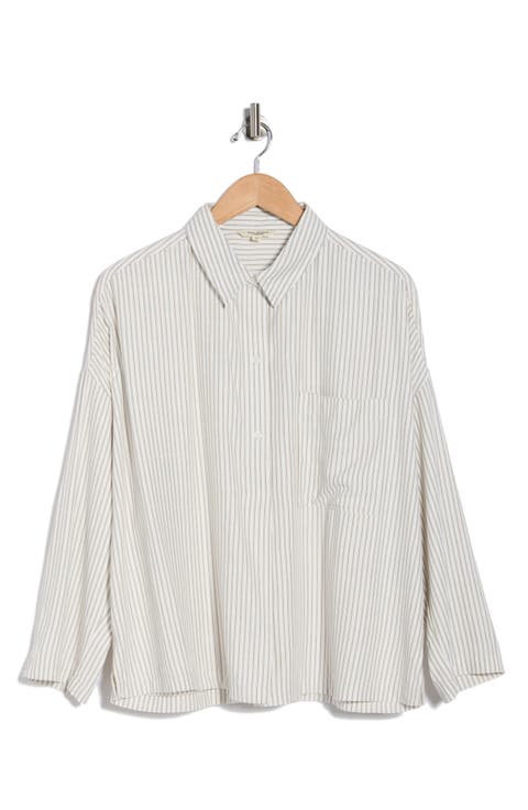 Stripe Button-Up Shirt (Plus)