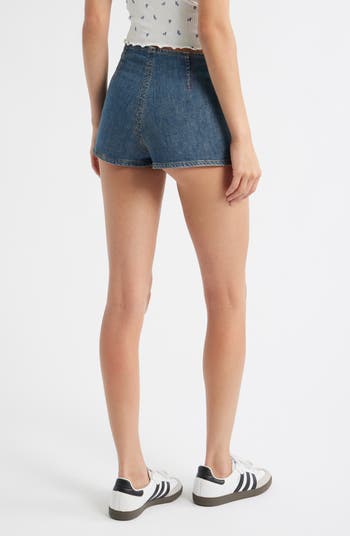 Belted Denim Miniskort