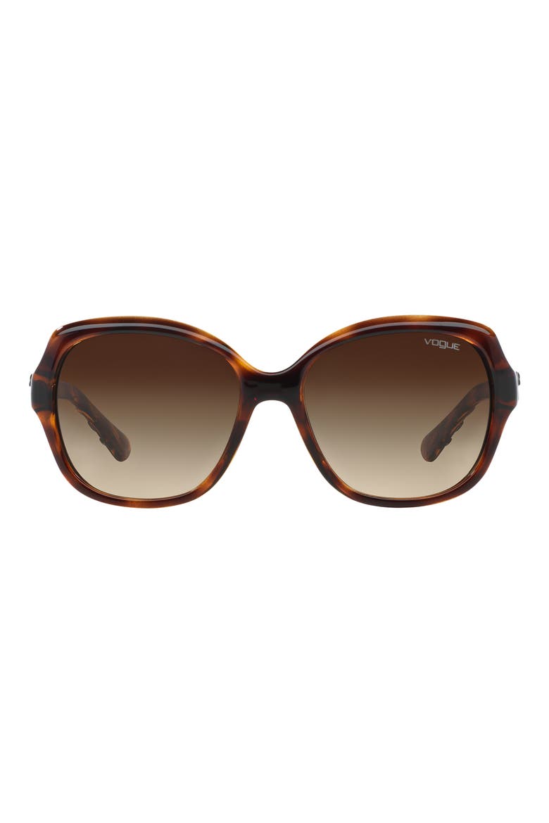 56mm Gradient Square Sunglasses, Main, color, DARK HAVANA