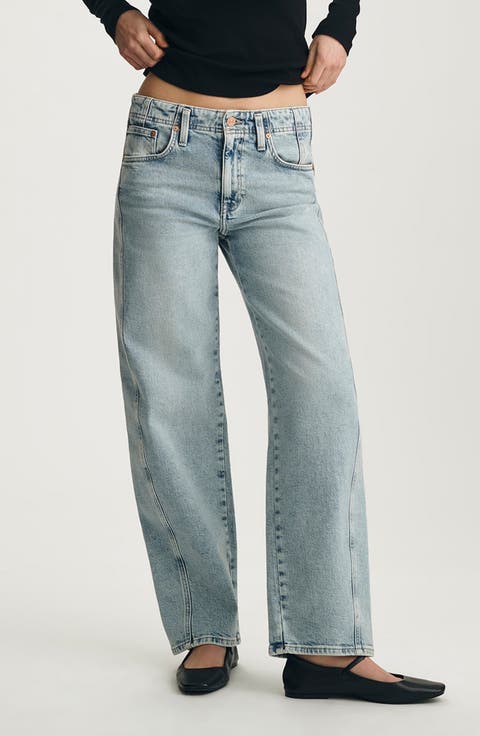 Nica Twist Seam High Waist Barrel Jeans (Light Used Denim)