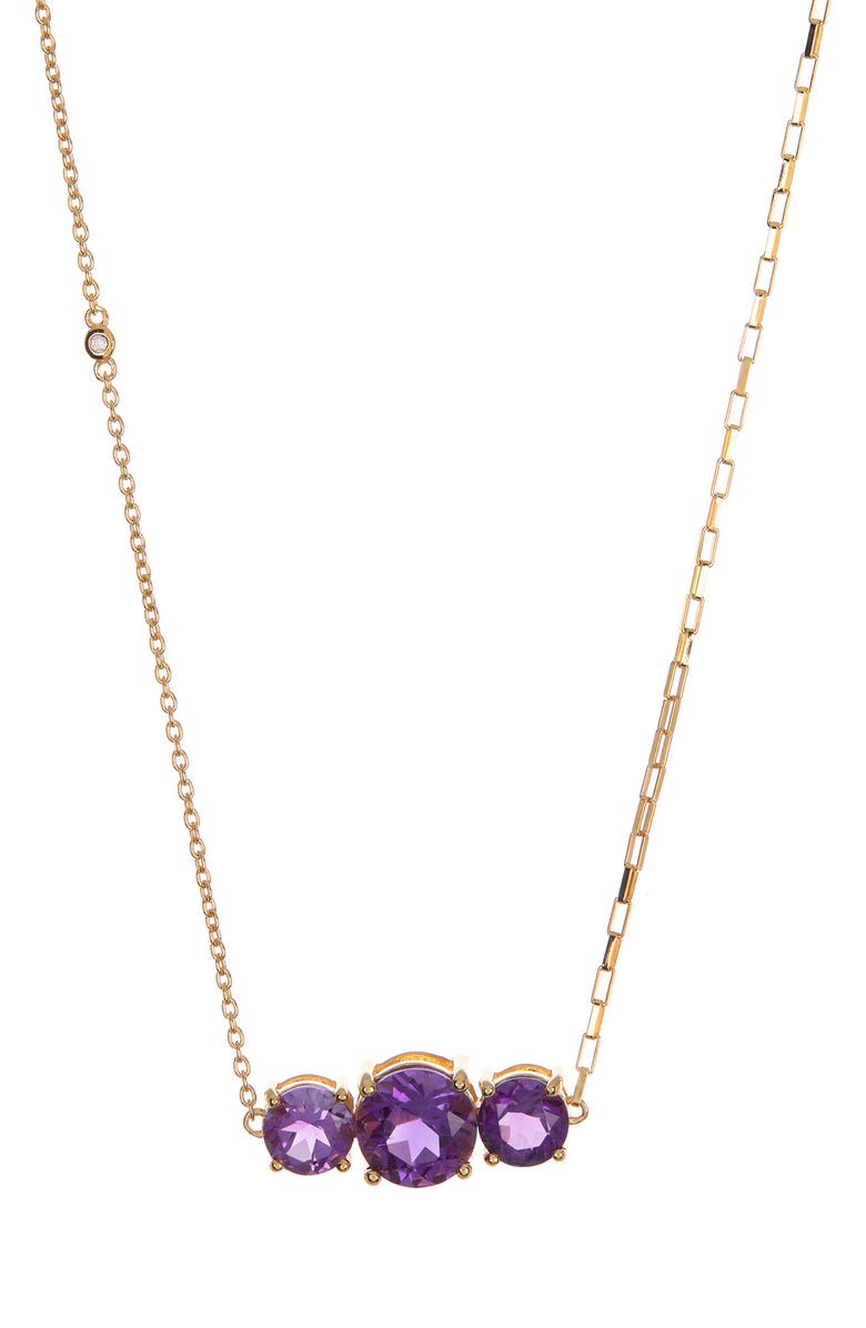 PAIGE NOVICK 14K Yellow Gold Plated Sterling Silver Amethyst Pendant Necklace, Main, color, 