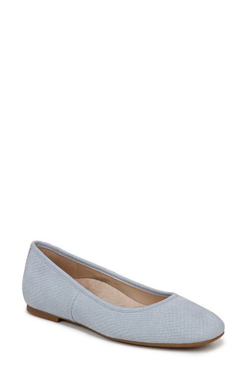 Vionic Alexa Womens Leather Slip On Ballet Flats In Blue Mist