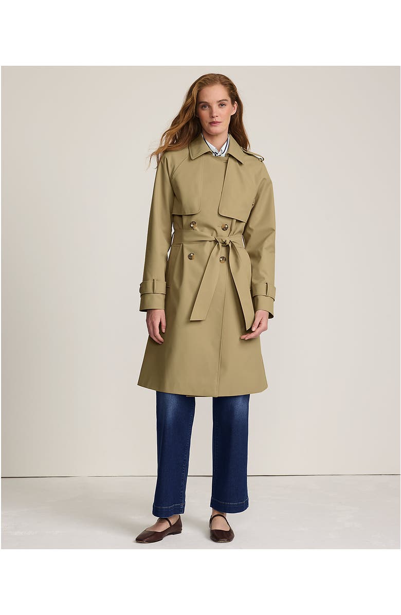 Lands' End Squall Waterproof Modern Trench Coat, Alternate, color, Desert Tan