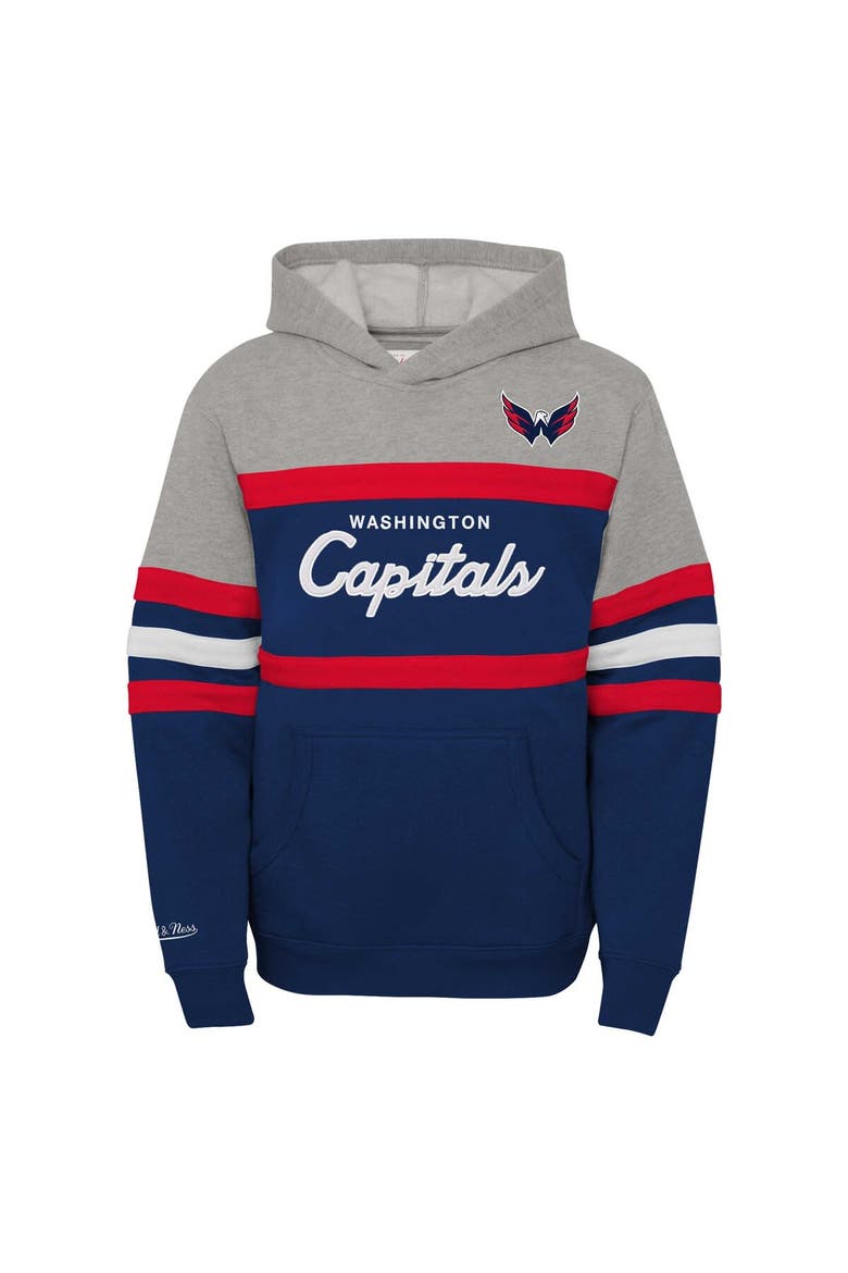 Youth Mitchell & Ness Navy Washington Capitals Head Coach Pullover Hoodie, Alternate, color, Navy