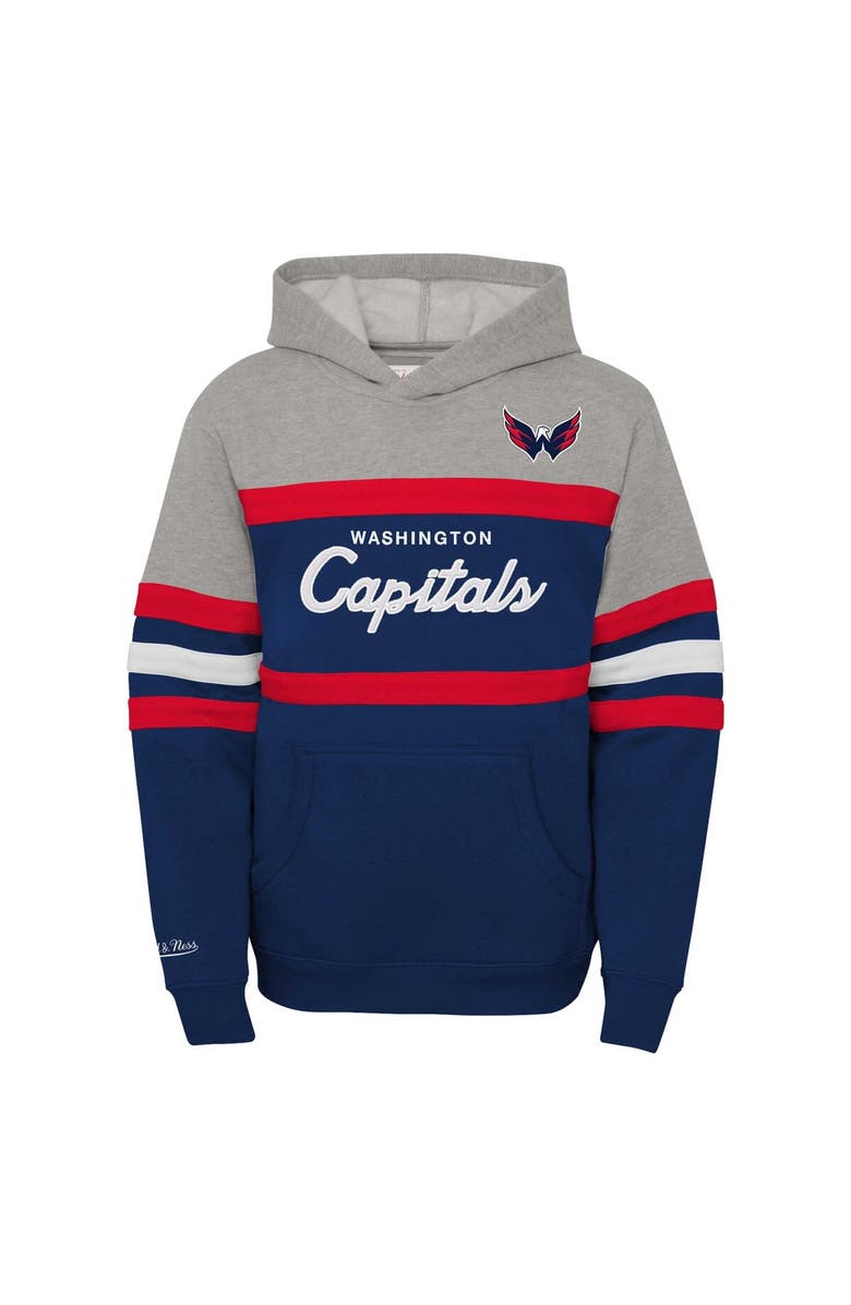 Mitchell & Ness Youth Mitchell & Ness Navy Washington Capitals Head Coach Pullover Hoodie, Alternate, color, Navy