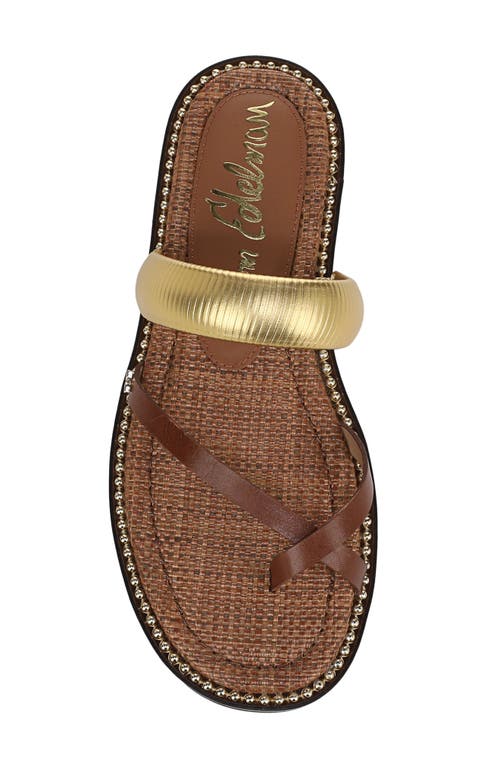 Sam Edelman Tillie Strappy Slide Sandal Cognac Leather In Cognac