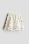 H&M Embroidered cotton skirt