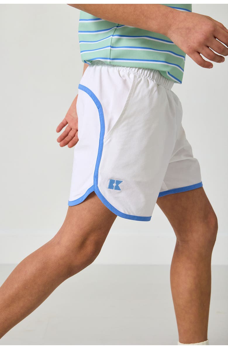 Courtside Kids Boys Retro Super Short, Alternate, color, White / Blue