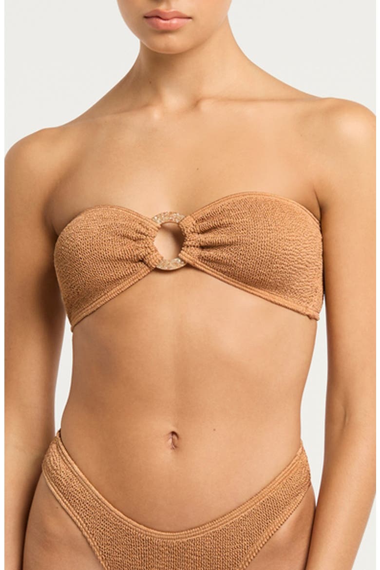 Blake Ring Tie Back Bikini Top, Main, color, GOLDEN SHIMMER
