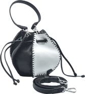 Carlos Falchi Mini Bucket Pouch Top Grain Leather Bag