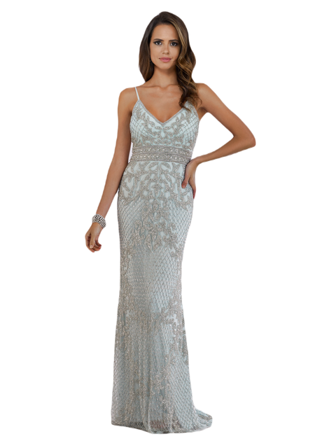 Body Con V-neck Beaded Dress