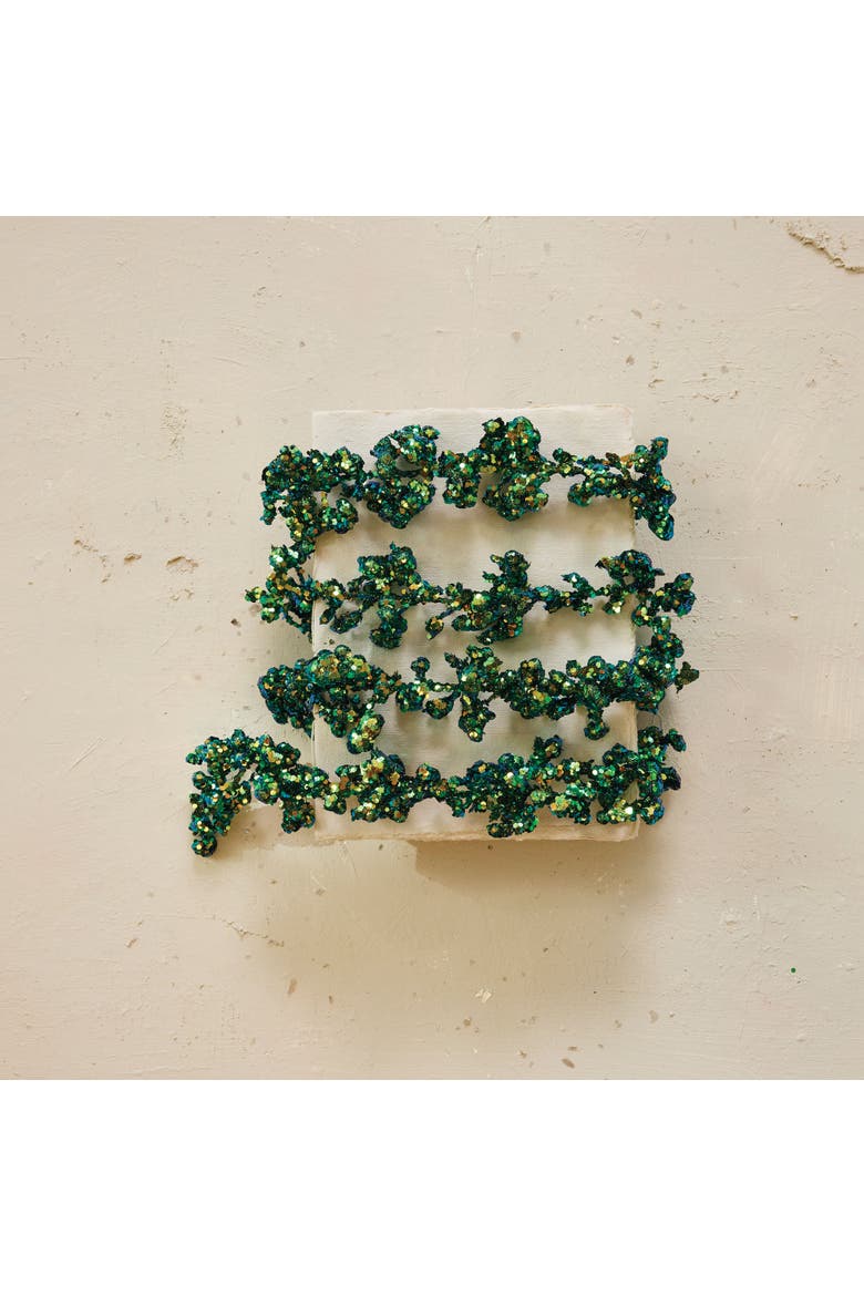 Foam and Glitter Ball Garland in Iridescent Finish, Green, Alternate, color, Iridescent & Green