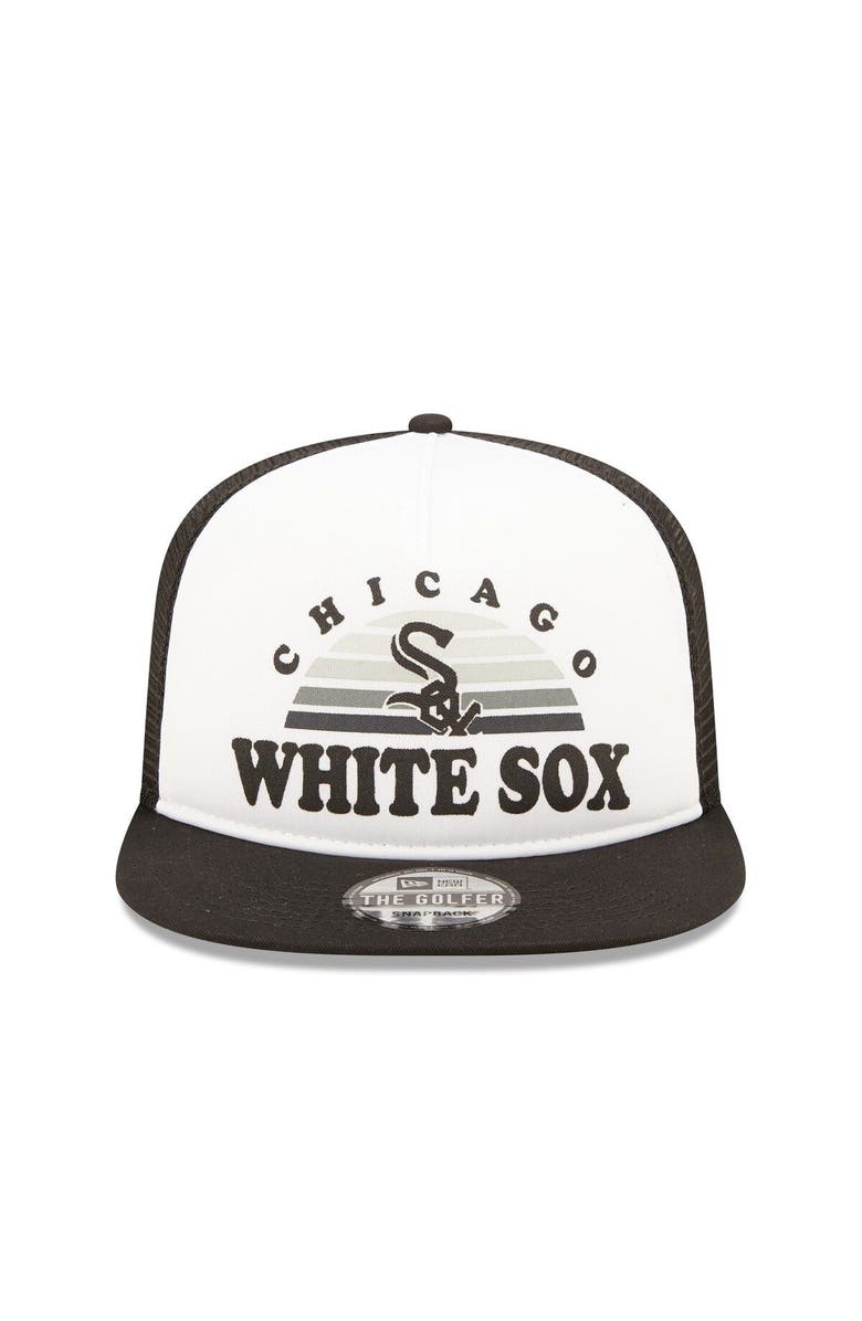 New Era Men's New Era White/Black Chicago White Sox Gradient Golfer 9FIFTY Snapback Hat, Alternate, color,