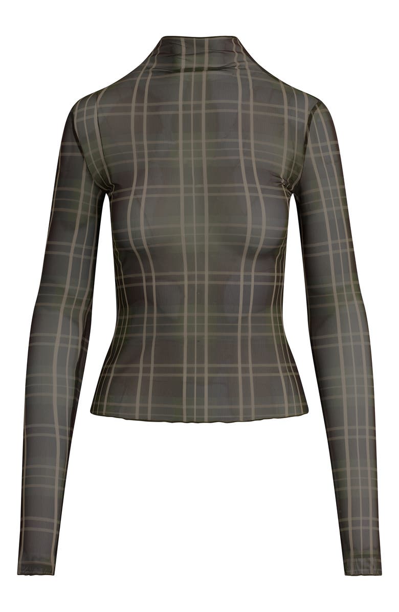 Favorite Daughter The Sheer Fantasy Mock Neck Top, Alternate, color, Countryside Plaid