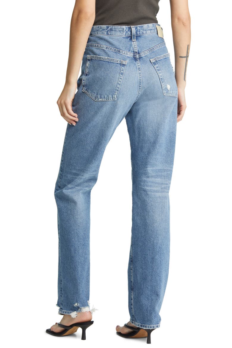 Ezzra High Waist Distressed Straight Leg Jeans, Alternate, color, 18 YEARS PRESTO