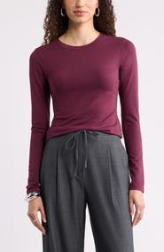 Nordstrom Pima Cotton & Tencel Modal Long Sleeve T-Shirt