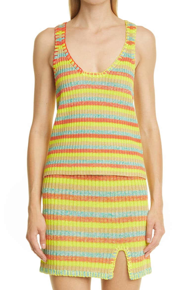 Leon Stripe Tank, Main, color, LEMON/ LIME