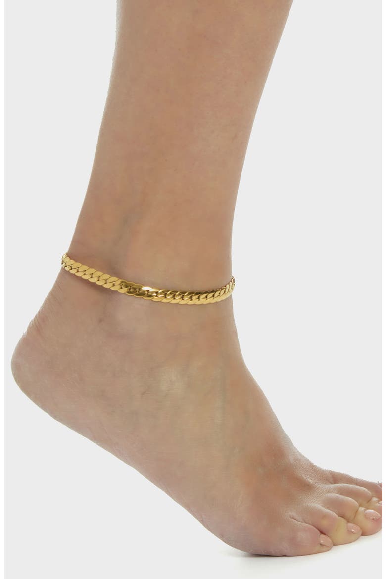 Curb Chain Anklet, Alternate, color, GOLD
