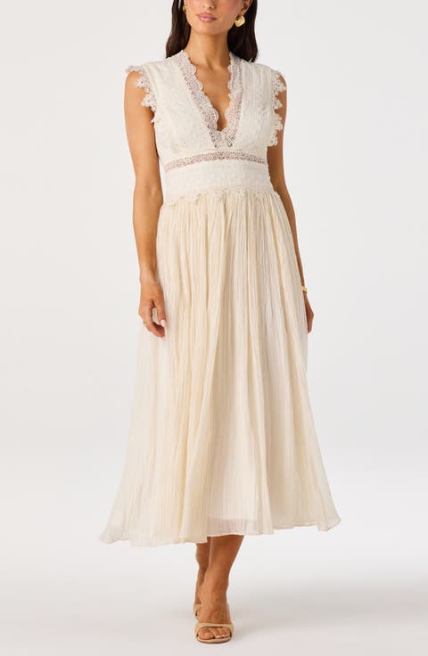 Eloise Mixed Media Midi Dress