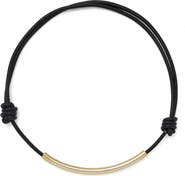 Lady Grey Leather Bond Necklace