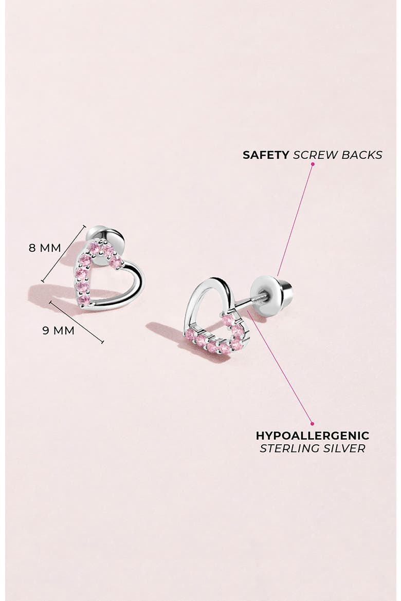 Two in One Heart Earrings, Alternate, color, Pink