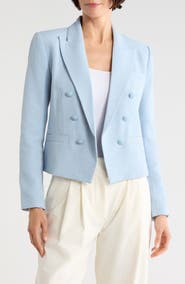 L'AGENCE Brooke Texture Double Breasted Crop Blazer
