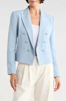 Brooke Texture Double Breasted Crop Blazer