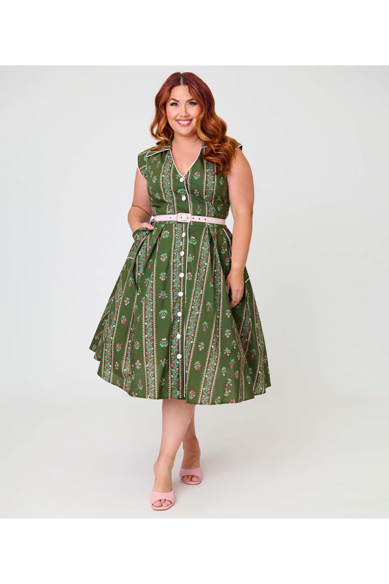 green swing dress plus size Women's Plus Size O-Neck Tunic Dress Loose Short Sleeve Midi Beach Swing Dress with Pocket