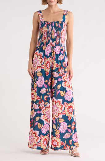 WEST K Smocked Knit Sleeveless Jumpsuit