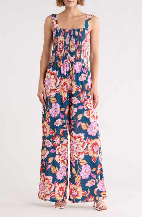 WEST K Smocked Knit Sleeveless Jumpsuit
