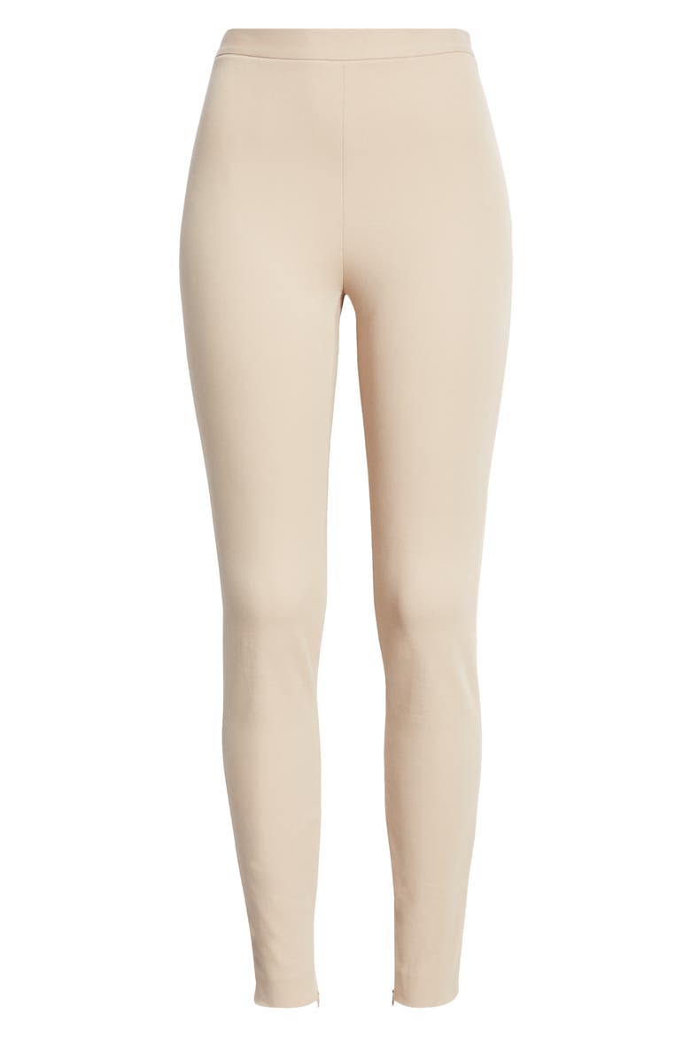 Ankle Zip Stretch Gabardine Pants, Alternate, color, BEIGE