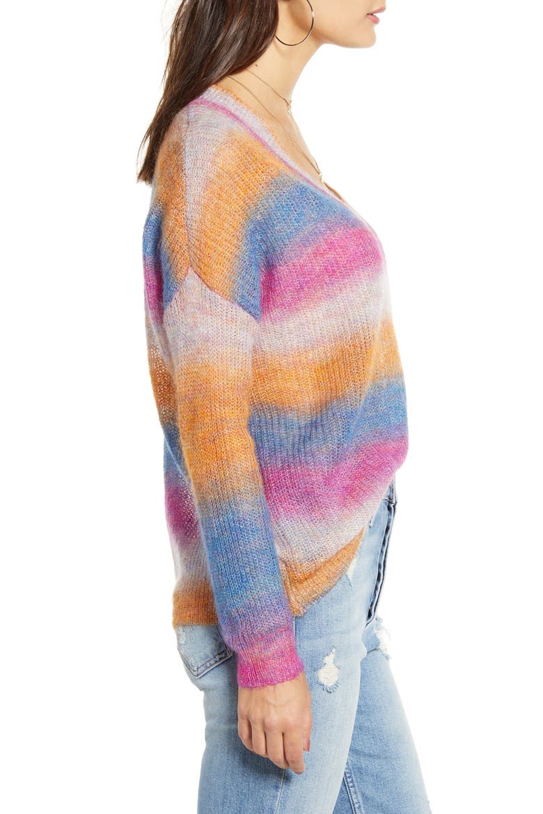Ombré Sweater, Alternate, color, BLUE/ FUCHSIA OMBRE