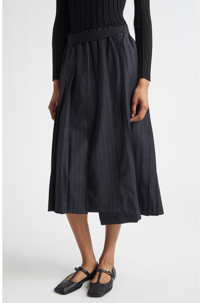 Joan Pinstripe Stretch Wool Blend Skirt, Main, color, CHARCOAL PINSTRIPE