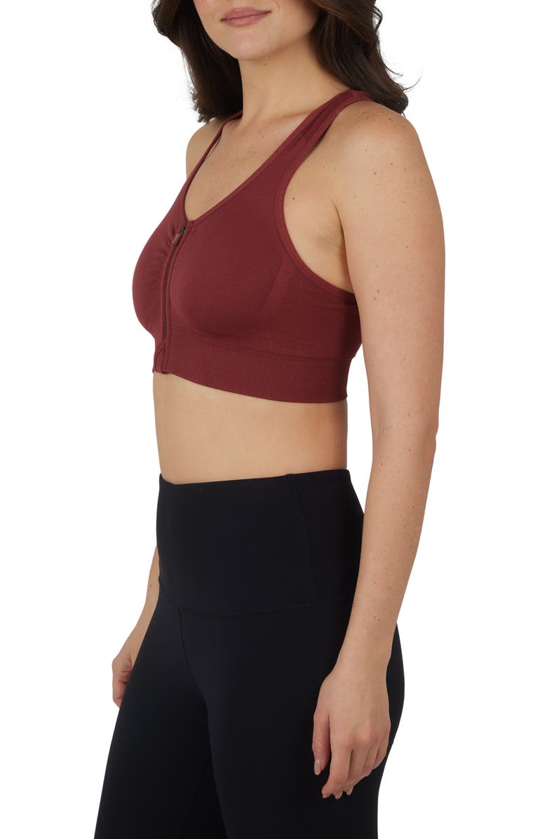 90 DEGREE BY REFLEX Seamless Bra Top - Pack of 2, Alternate, color, Russet Brown/ Crystal Gray