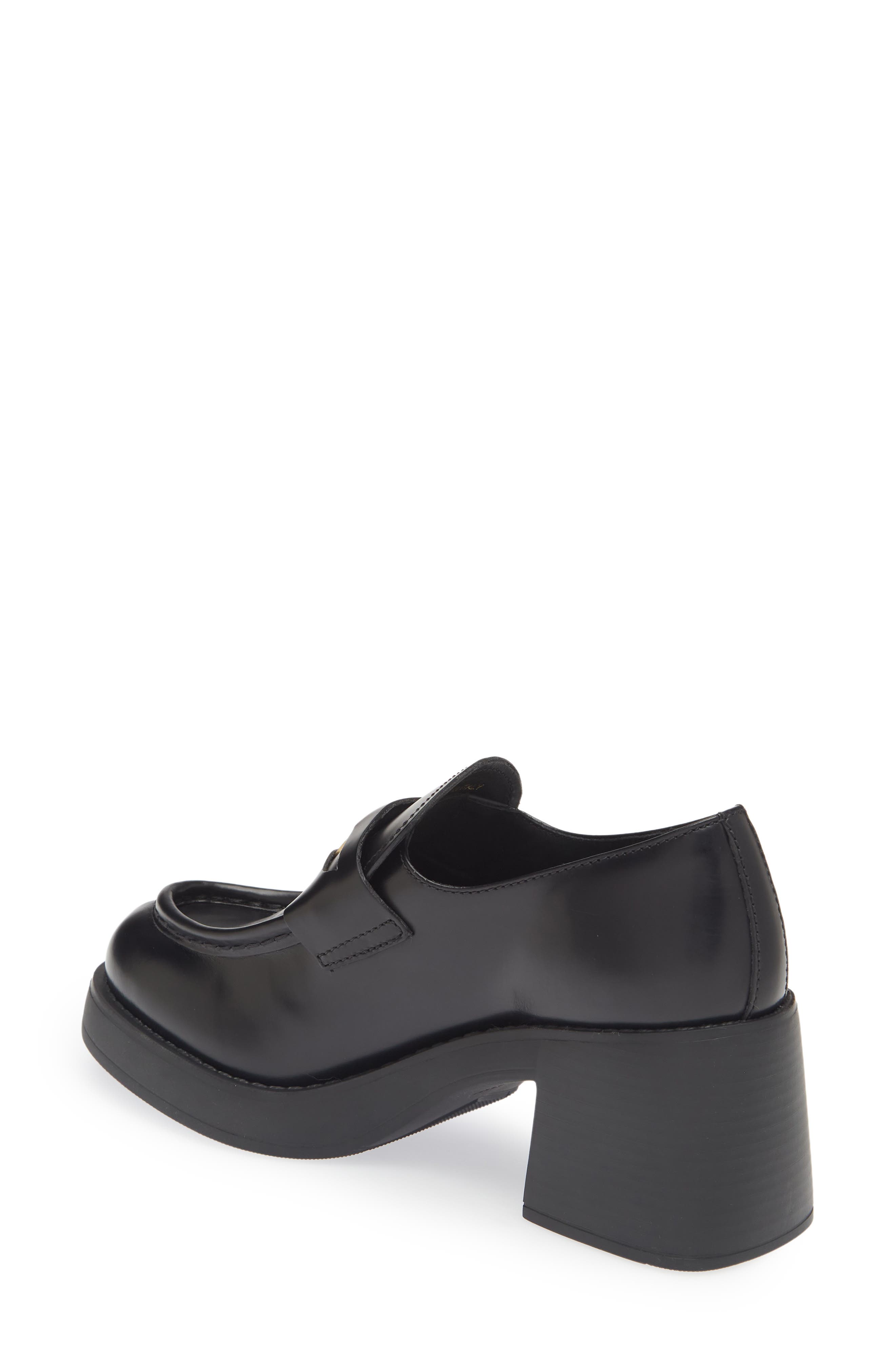 Miu Miu Block Heel Penny Loafer, Alternate, color, 
