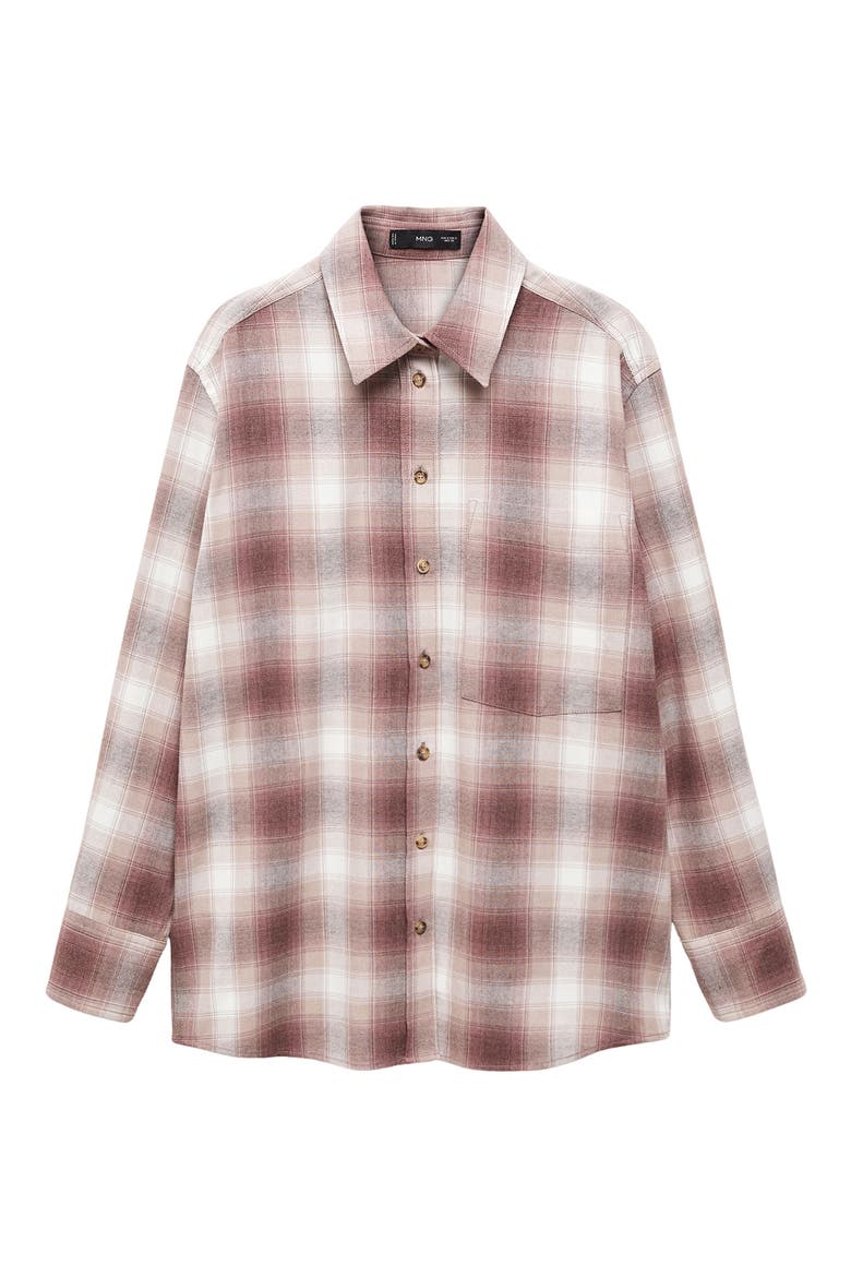 Plaid Cotton Blend Flannel Button-Up Shirt, Alternate, color, RED