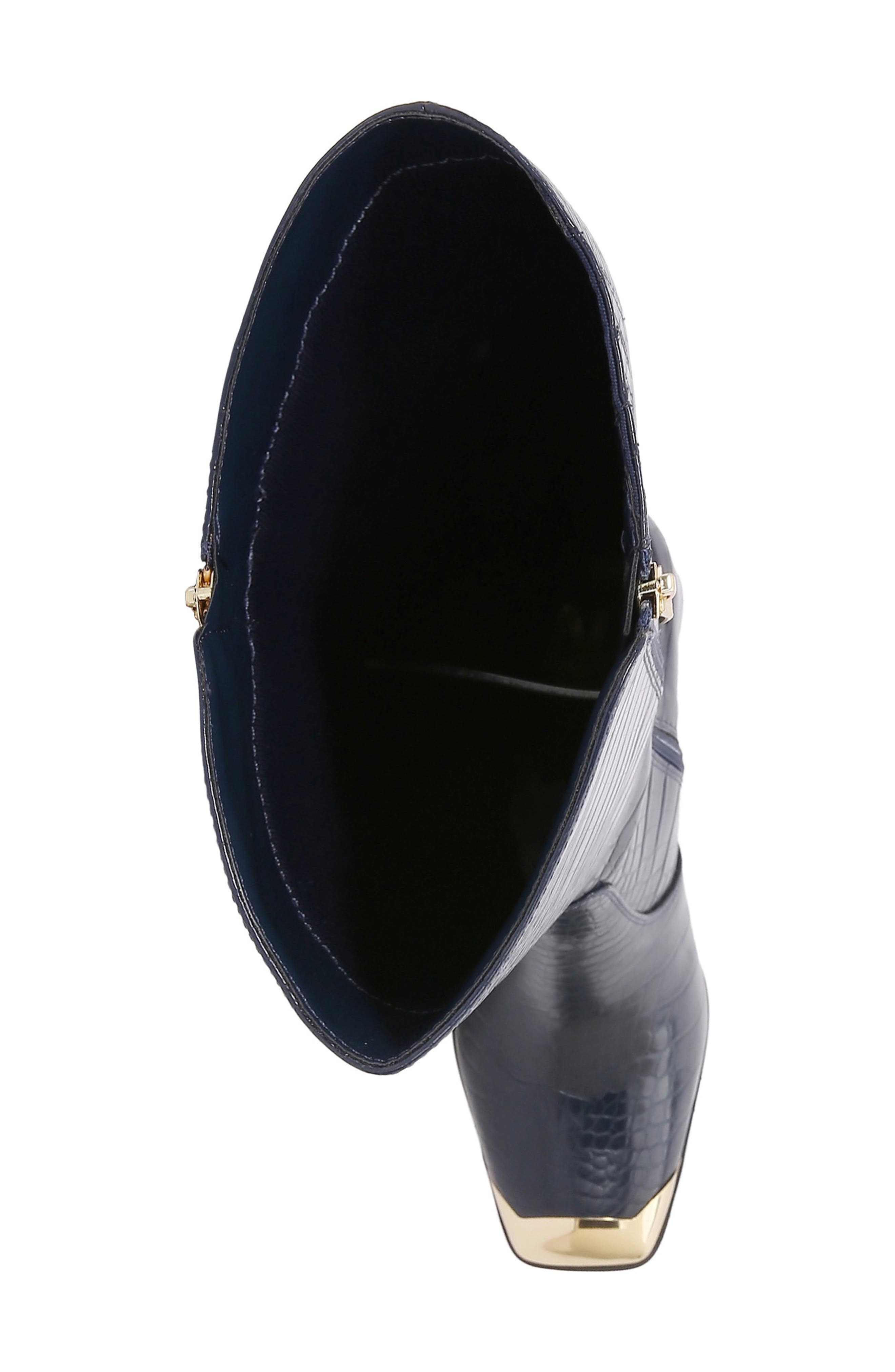 Lux Block Heel Knee High Boot, Alternate, color, NAVY
