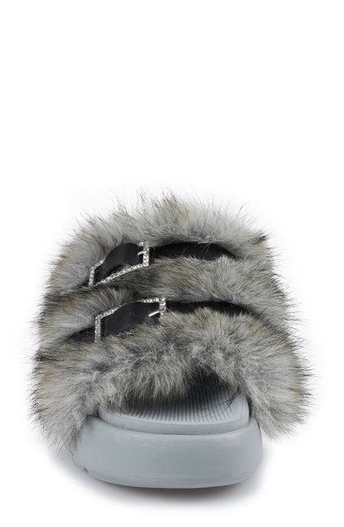 Zigi Fire Faux Fur Platform Sandal In Blue