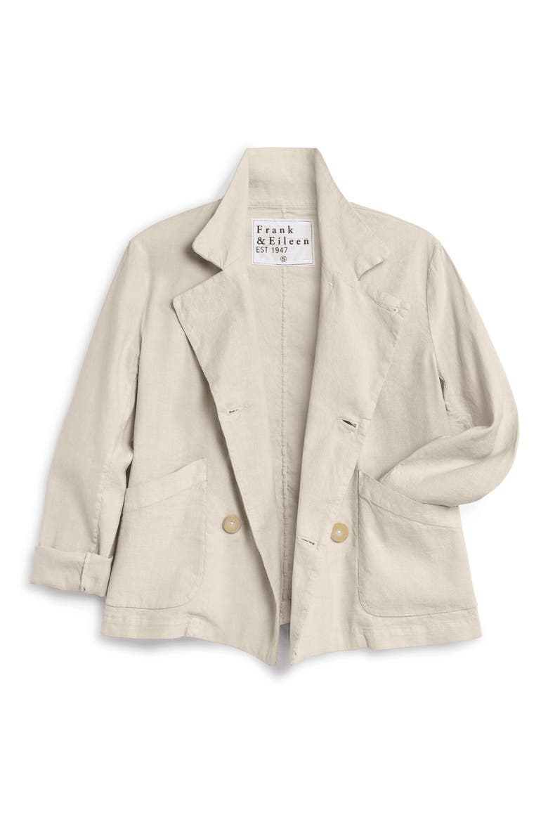 English Crop Cotton & Linen Peacoat, Main, color, CEMENT