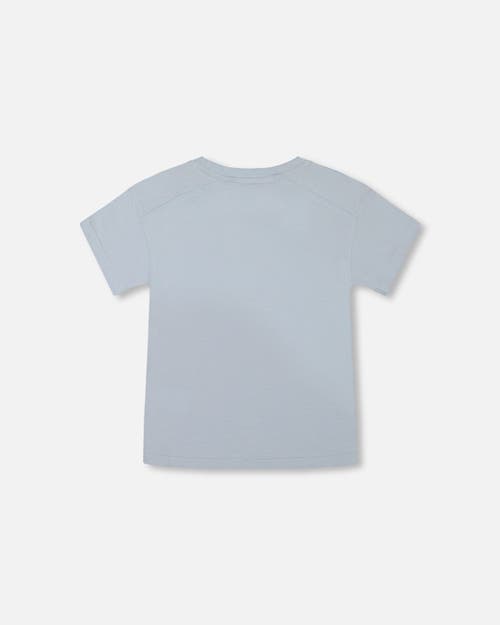 Deux Par Deux Boy's Short Sleeve Graphic Tee Blue And Ramen In Blue And Ramen