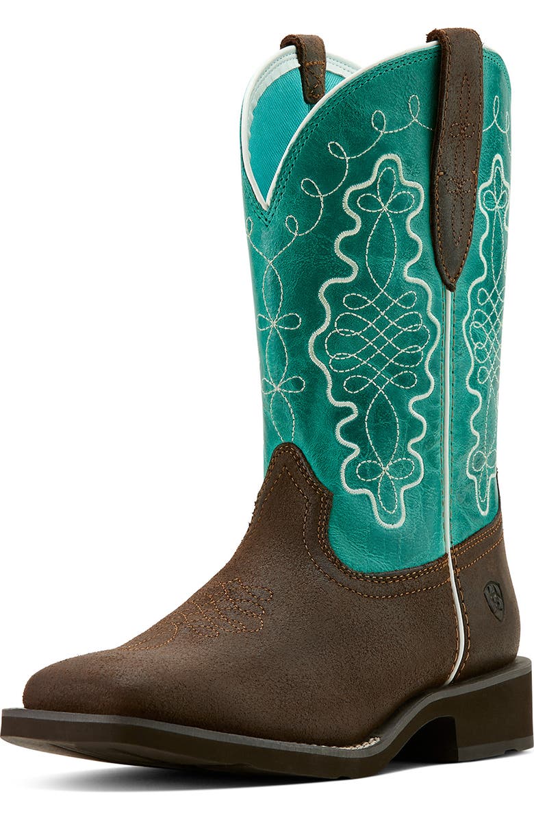 Ariat Callie Distressed Western Boot, Alternate, color, Brown