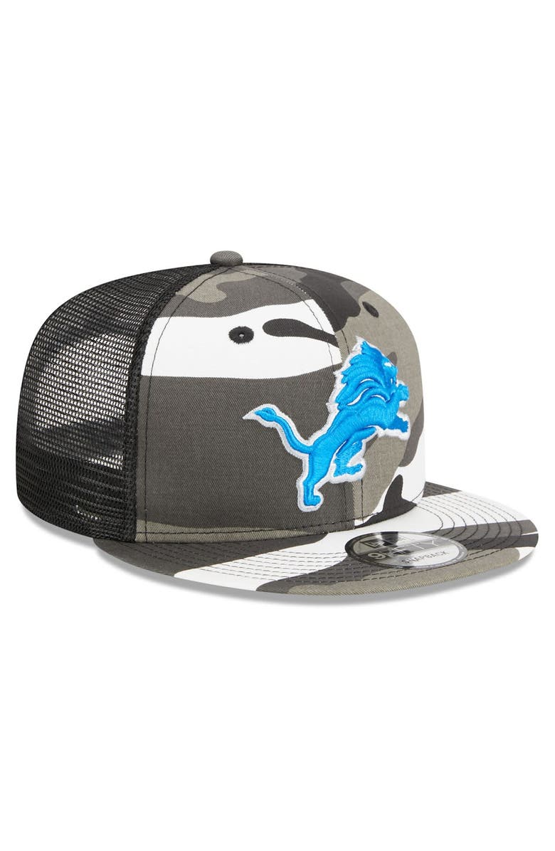 New Era Men's New Era Urban Camo Detroit Lions 9FIFTY Trucker Snapback Hat, Alternate, color, 