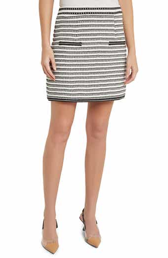 Misook Intarsia Stripe Miniskirt